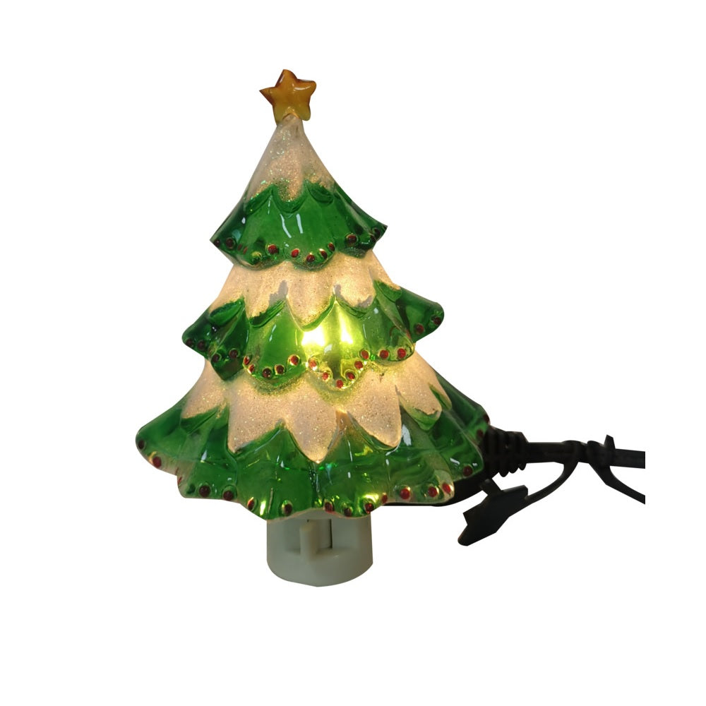 Santas Forest 65609 Light Night Christmas Tree, Green/White