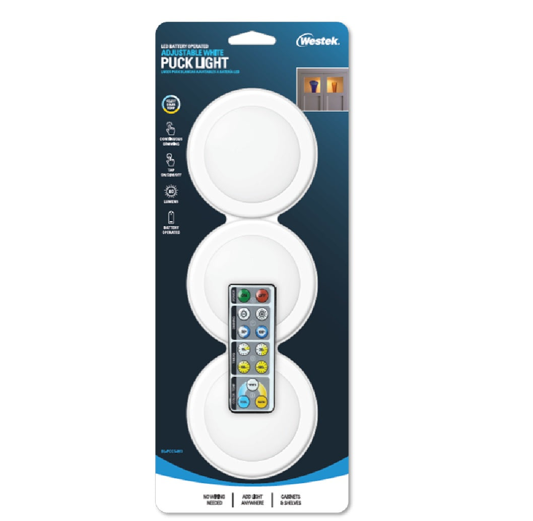 Westek BL-PCCT-W3 Battery Powered LED Puck Light