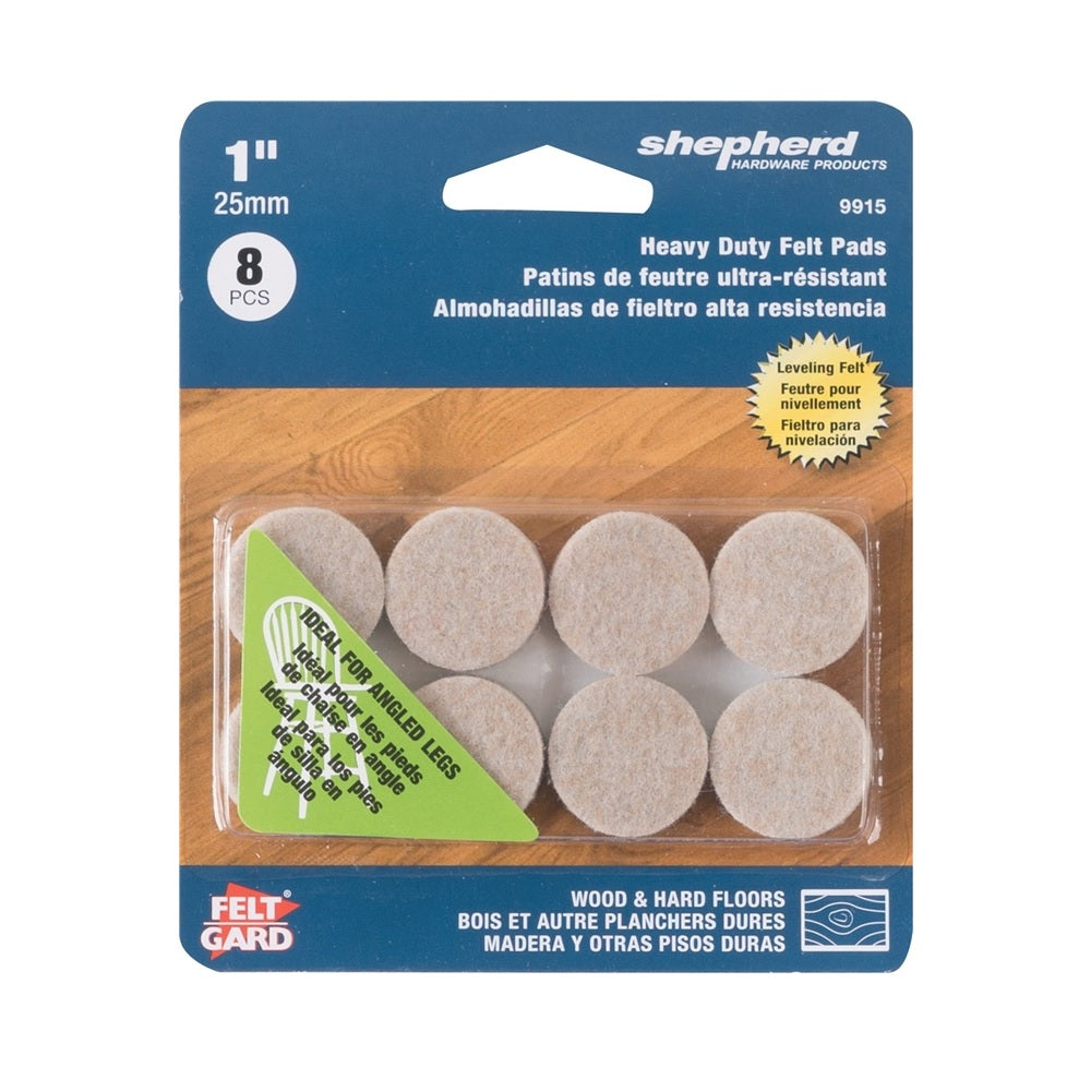 Shepherd Hardware 9915 Round Furniture Pad, Beige