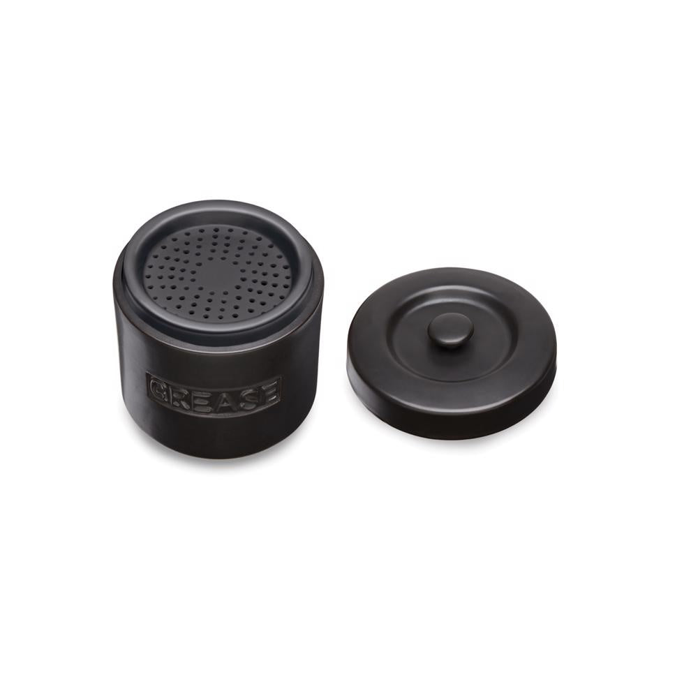 Fox Run 48764 Ceramic Grease Container, Black, 32 oz