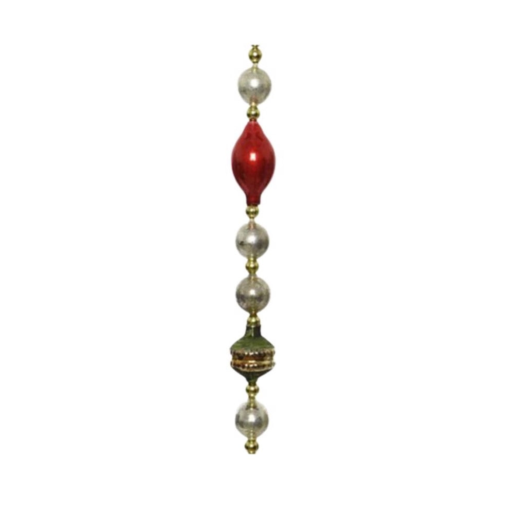 Decoris 60778 Christmas Unlit Glass Garland, 7 Feet