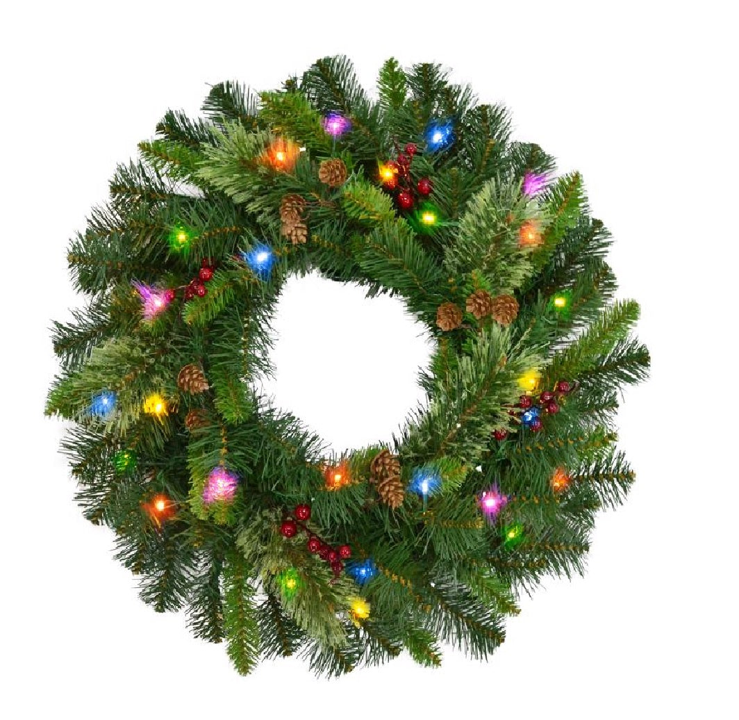 Celebrations MCPWR24BOMUA Prelit Decorated Wreath