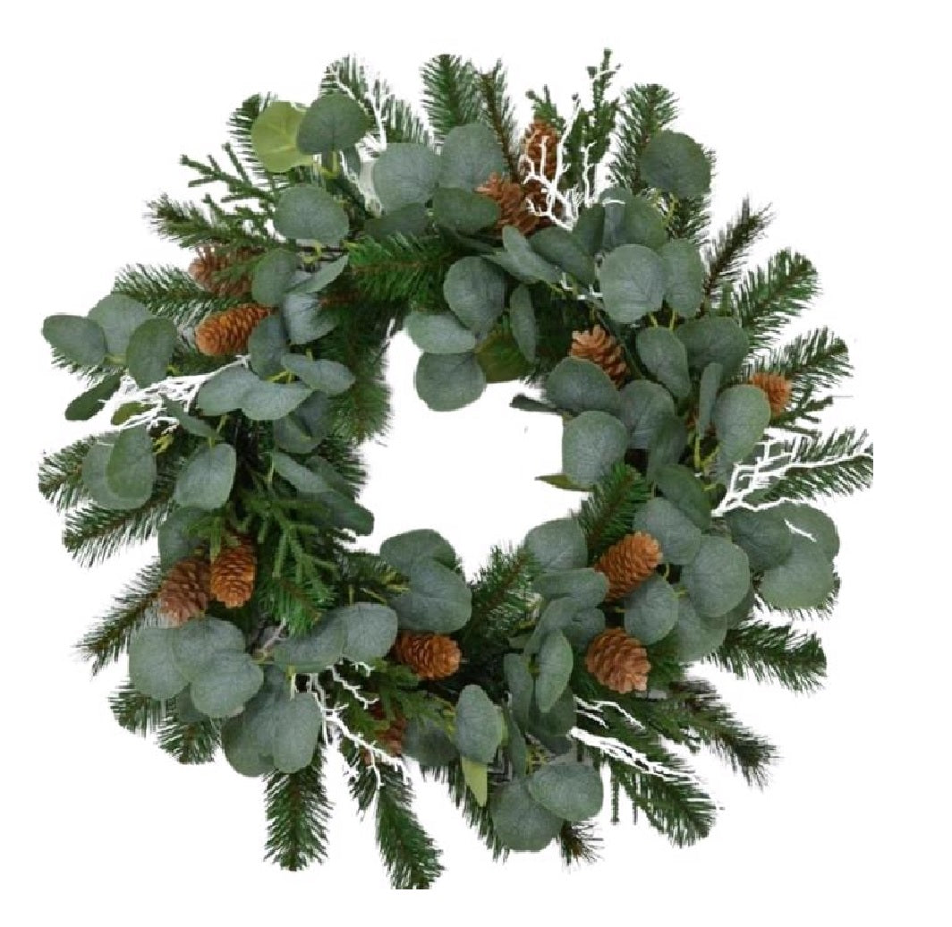 Celebrations NWR24A Home Decorated Wreath, PE/PVC