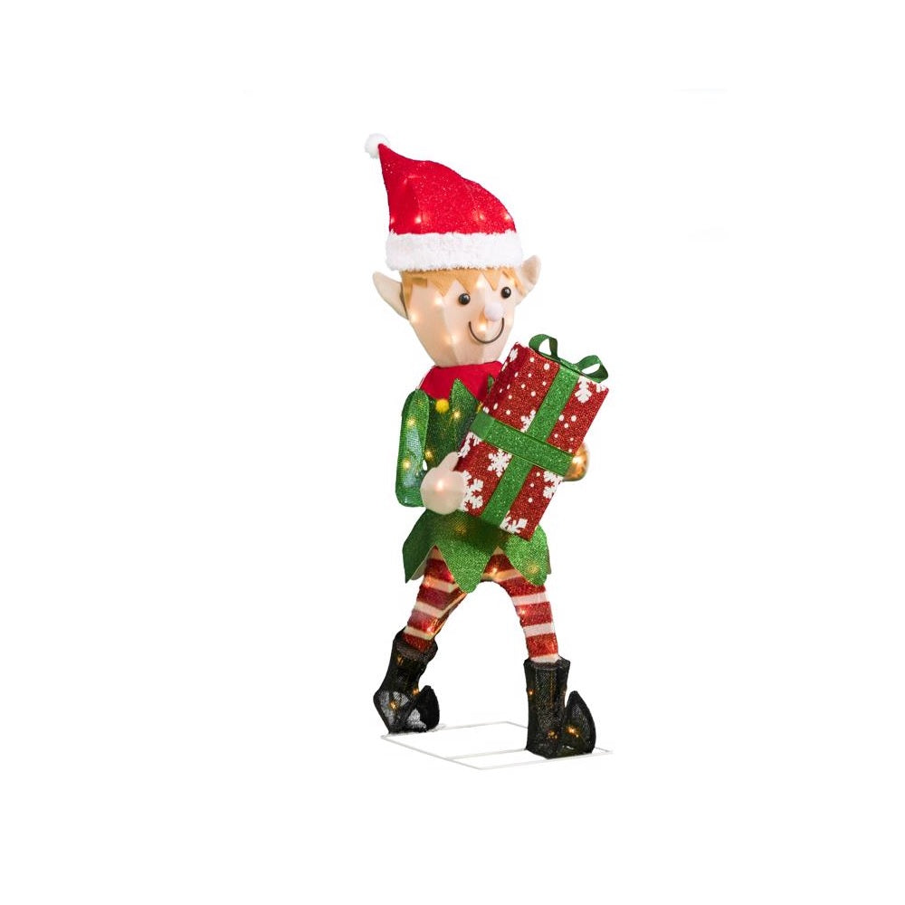 Celebrations 20DH091815 Lighted Elf Yard Decor, 37 Inch