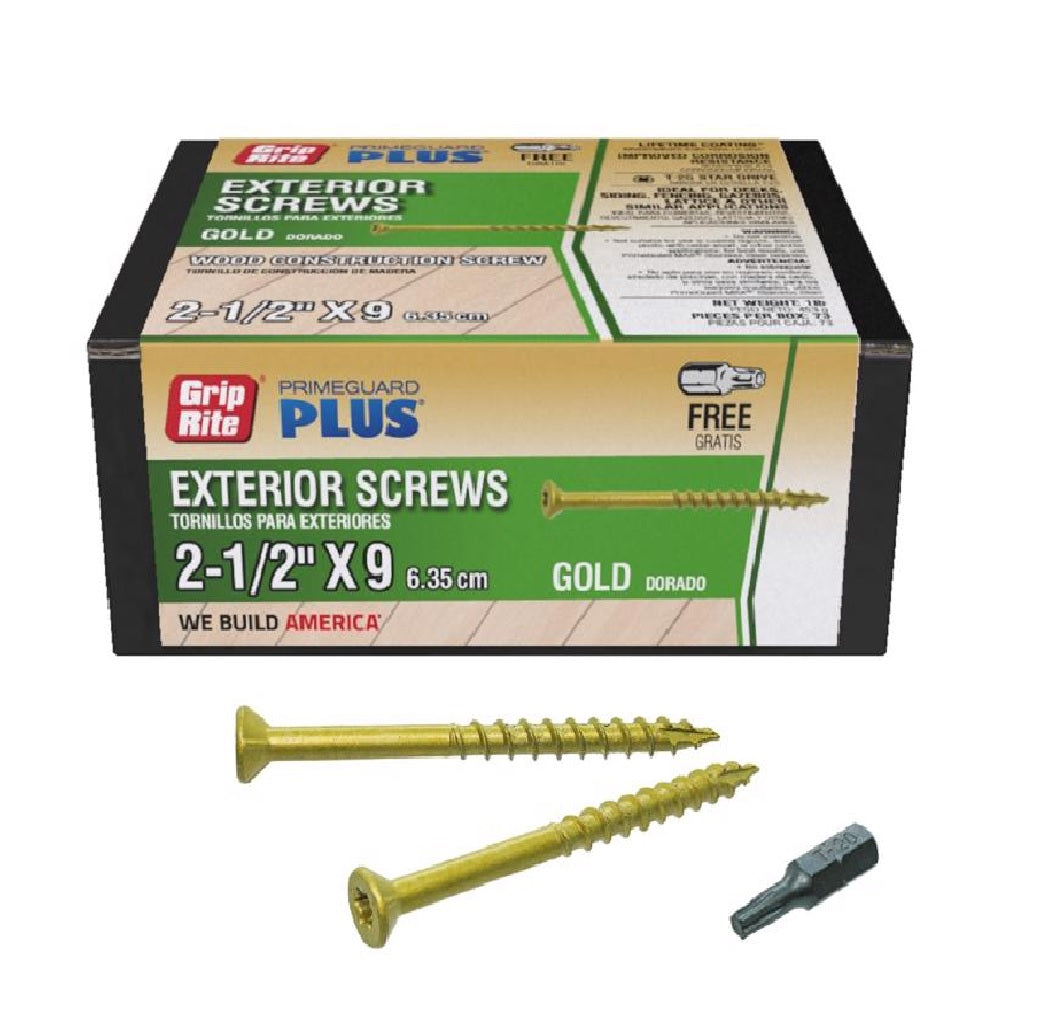 Grip-Rite L212STGD1 PrimeGuard Plus Flat Head Deck Screws