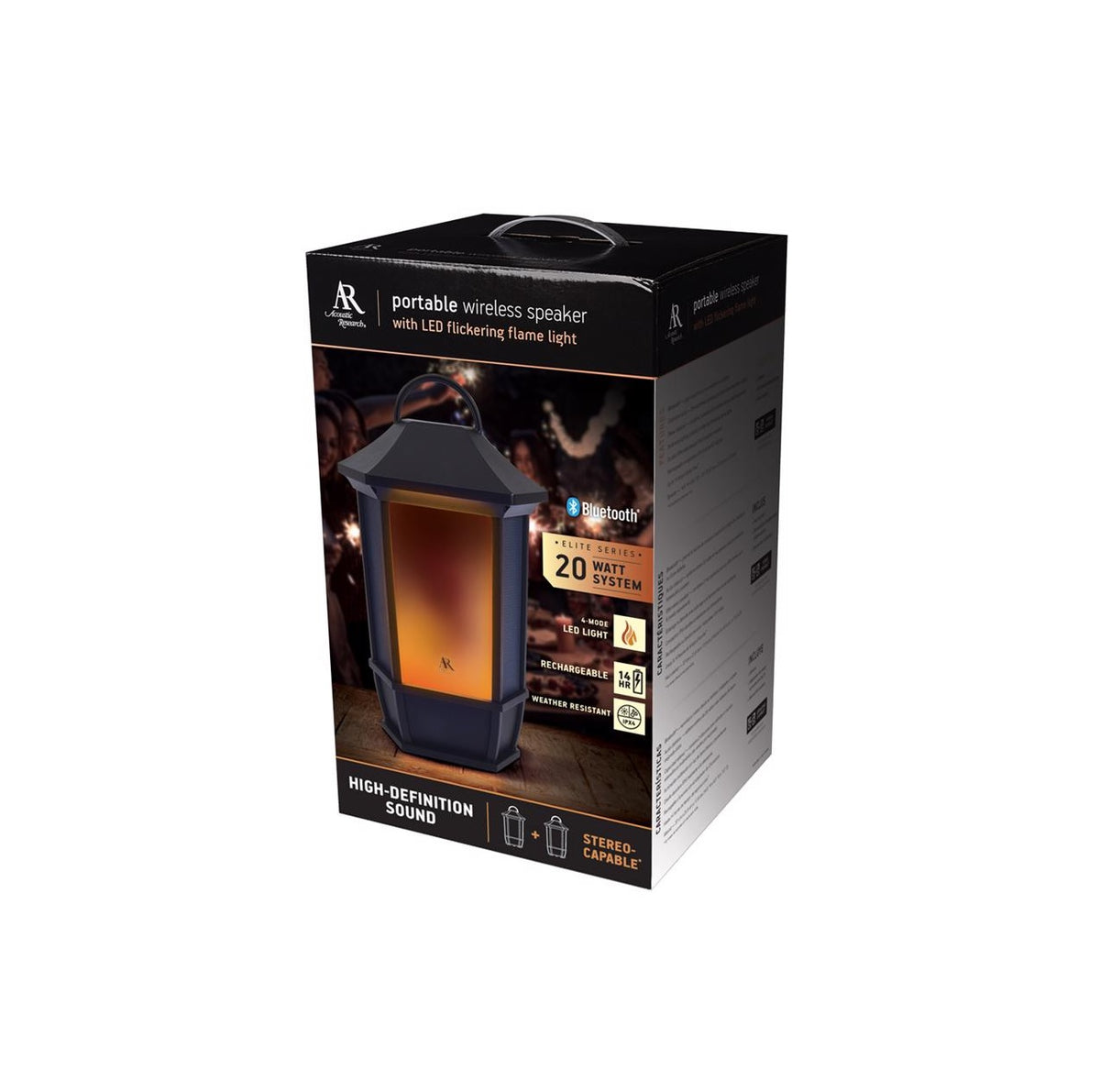 Acoustic Research AWSF6RBK Bluetooth Portable Speaker, Brown, 20 Watt