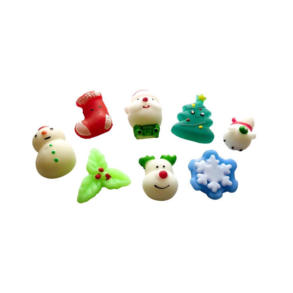 Zorbitz 8037 Rubber Christmas Squishies, Multicolored