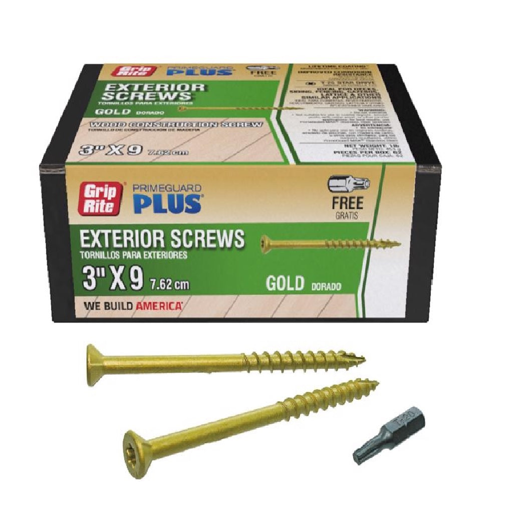 Grip-Rite L3STGD1 PrimeGuard Plus Flat Head Deck Screws