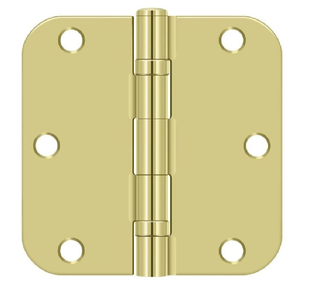 Deltana S35R5BB3 Radius Hinge, Bright Brass
