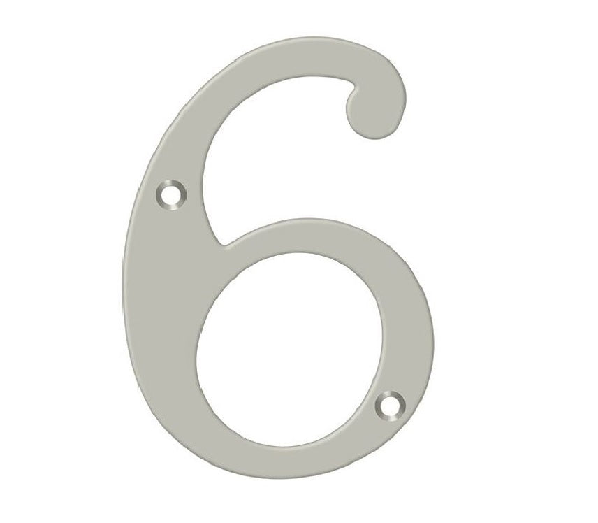 Deltana RN4-6U15 House Number, Satin Nickel, 4"