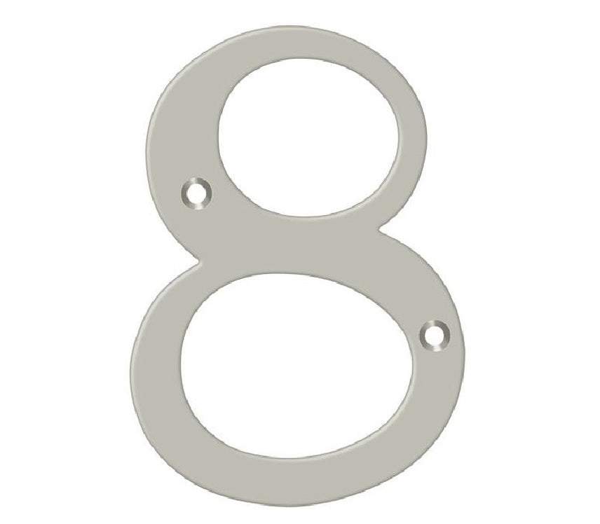Deltana RN4-8U15 House Number, Satin Nickel, 4"