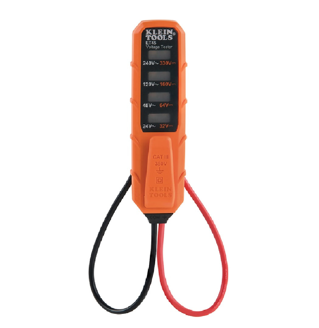 KleinTools ET45 Analog Voltage Tester, Black/Orange