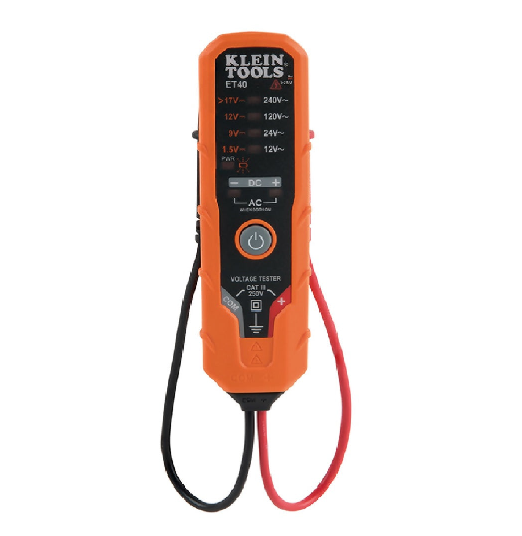 Klein Tools ET40 Analog Voltage Tester, Black/Orange