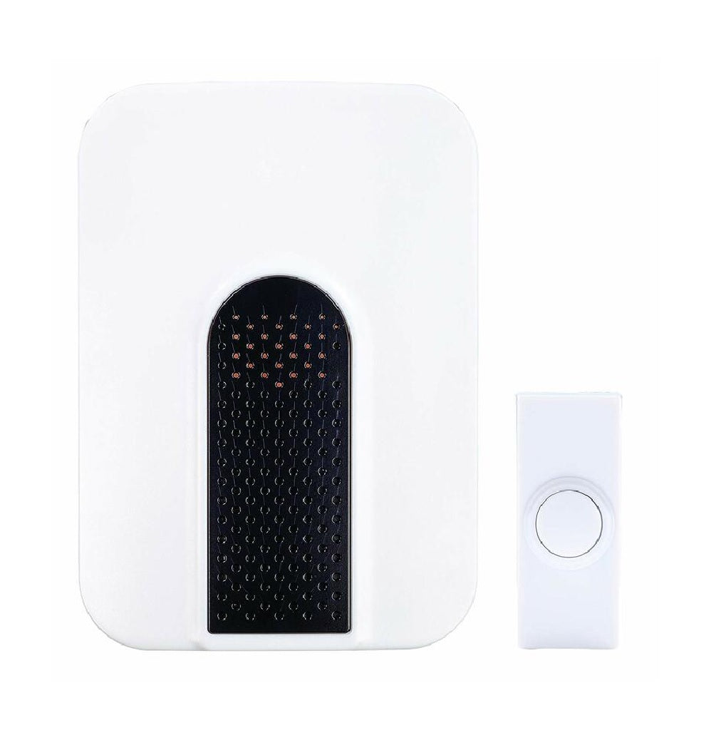 Heath Zenith SLA-7306-03 Wireless Door Chime Kit, Plastic, Black/White