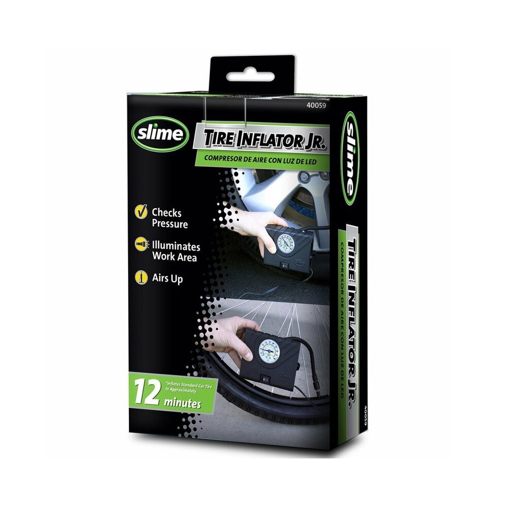 Slime 40059 Tire Inflator Jr. Tire Inflator/Gauge, 12 Volt
