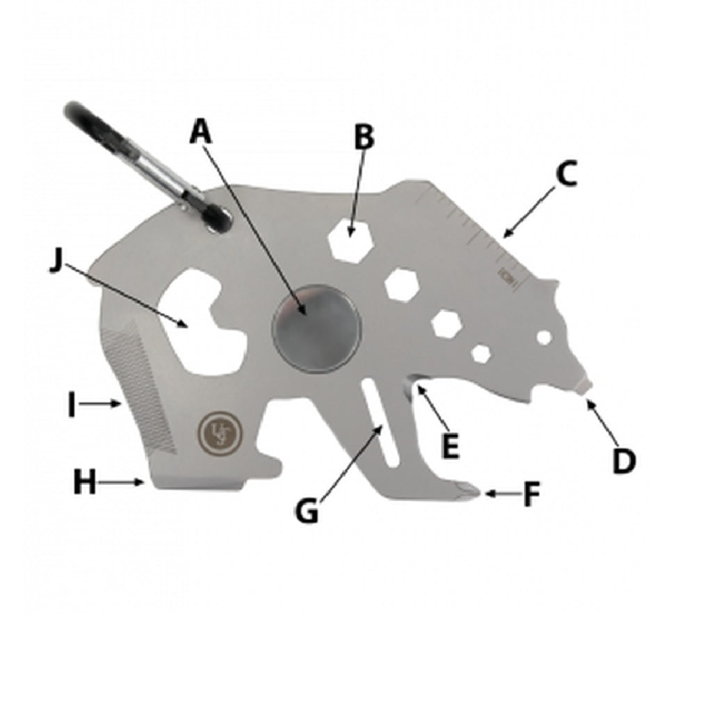 UST 20-12128 Tool A Long Bear Multi-Tool, Silver