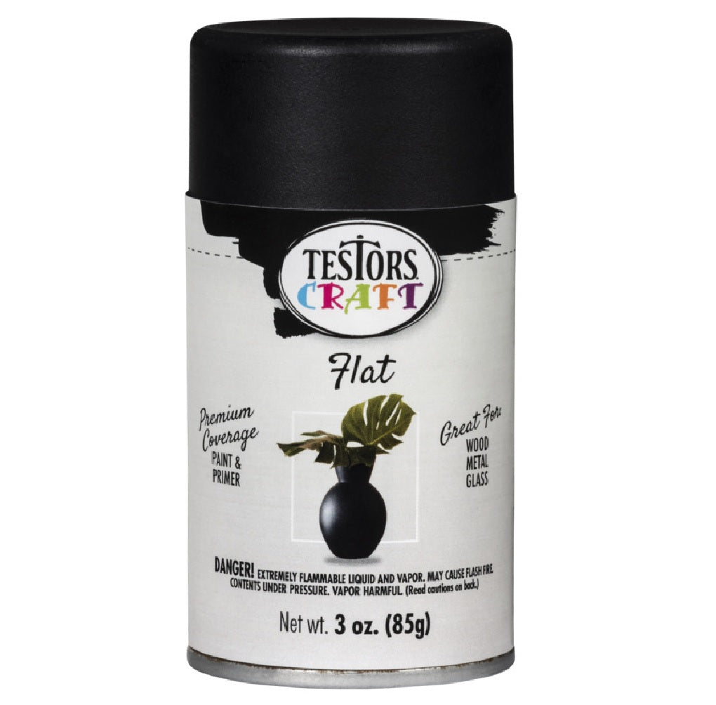 Testor 353609 Craft Paint Aerosol Can, Black, 3 oz.