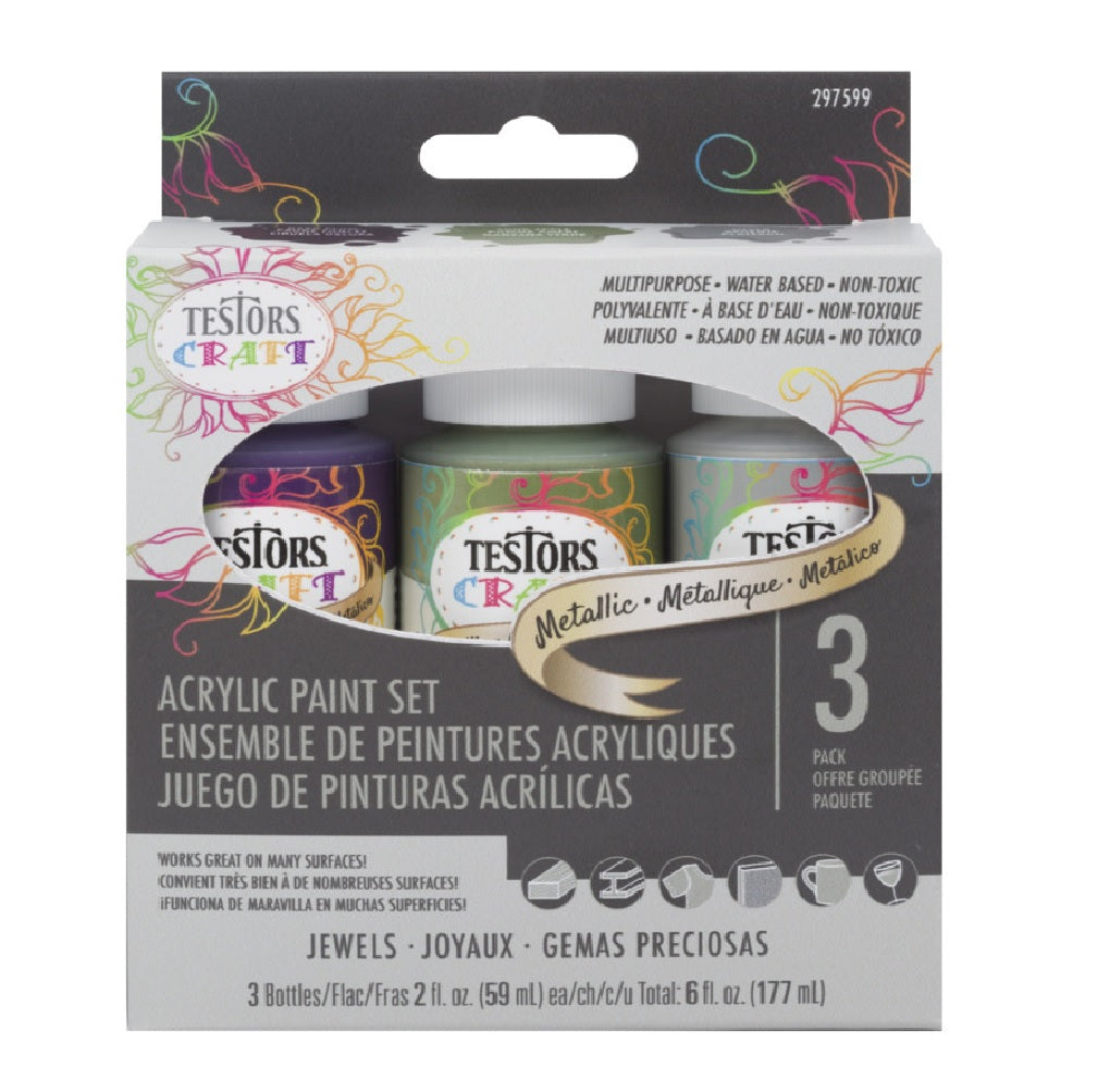 Testors 297599 Acrylic Craft Paint Set, 2 oz.