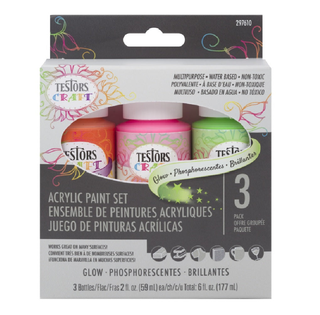 Testors 297610 Acrylic Craft Paint Set, 2 oz