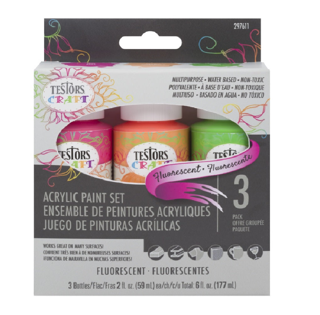 Testors 297611 Acrylic Craft Paint Set, 2 oz