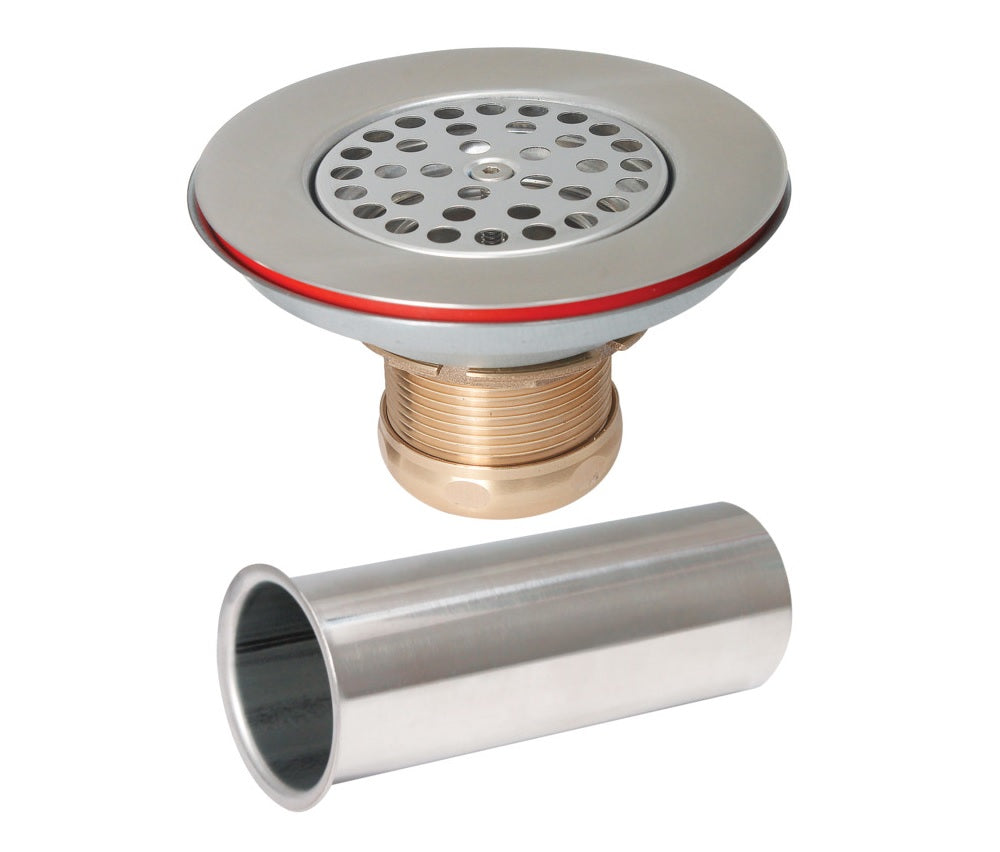 Keeney 1376SST Commercial Wide Top Sink Strainer and Tailpiece, 3.4" x 4.9"