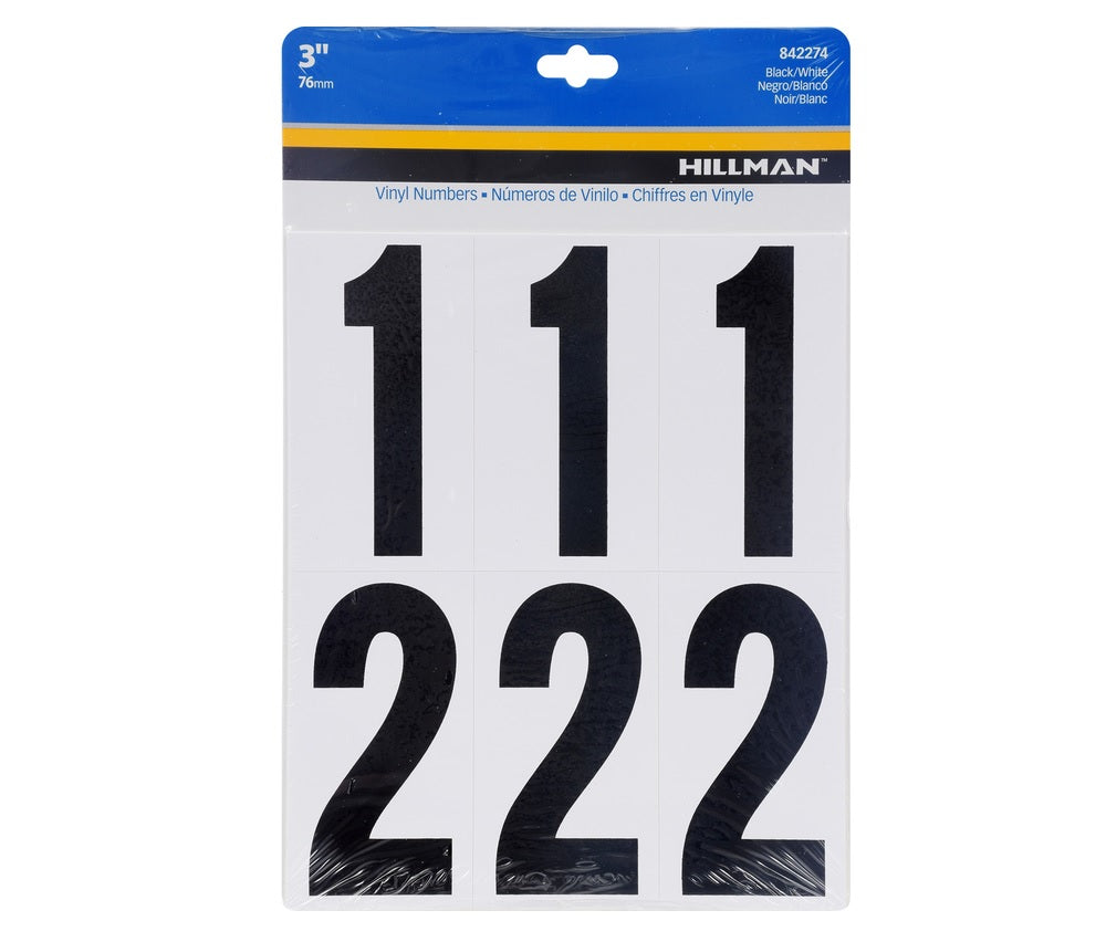 Hillman 842274 Vinyl Self-Adhesive Number Set, Black, 23 pc.