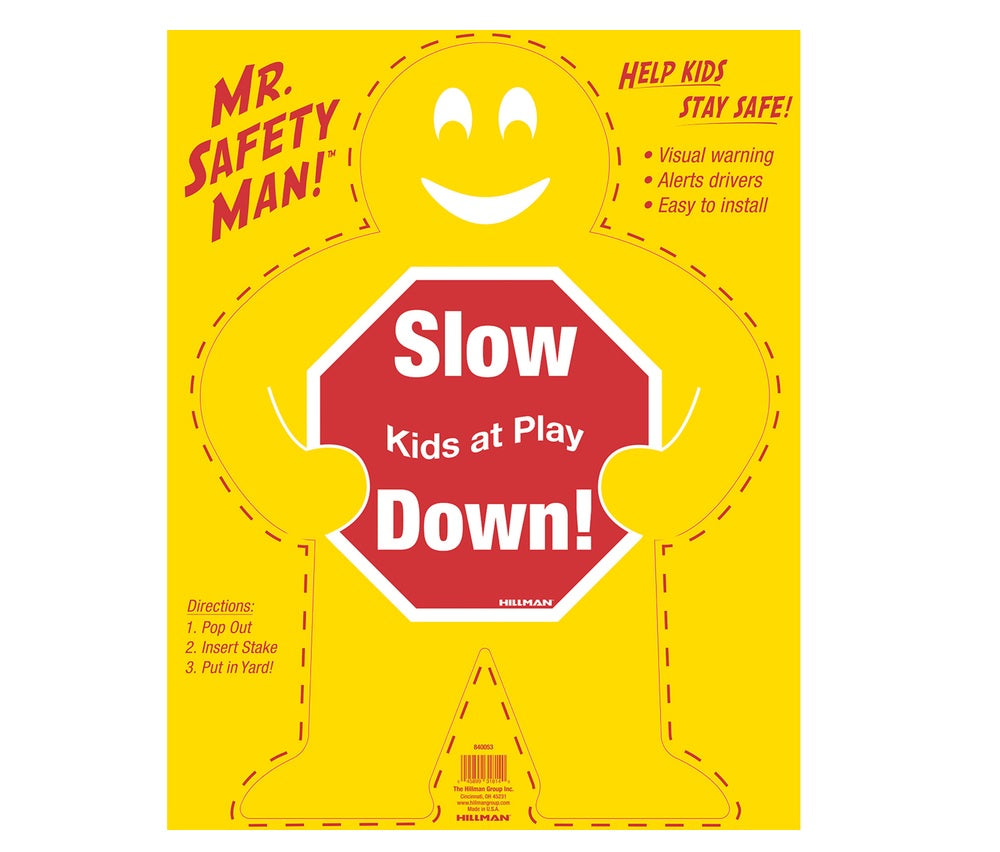 Hillman 840053 English Children At Play Sign, 19" x 24", Yellow