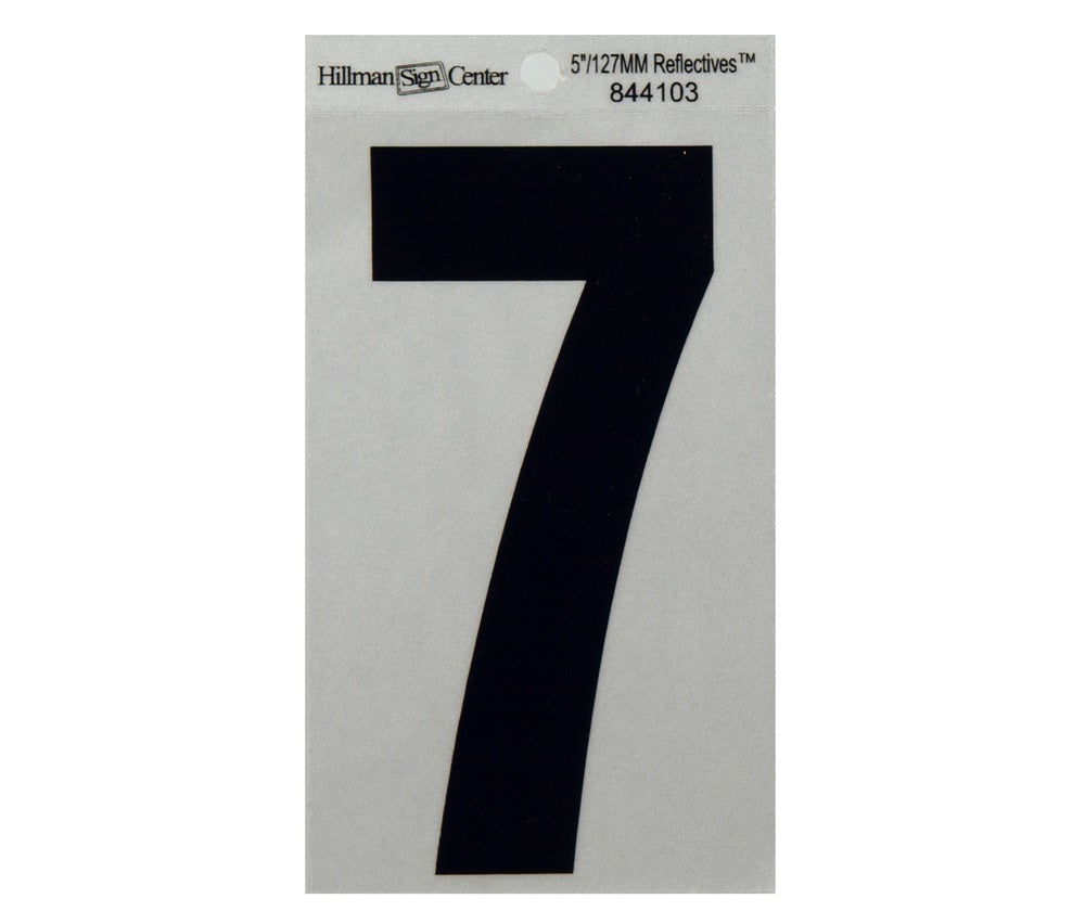 Hillman 844103 Reflective Mylar Self-Adhesive Number, Black, 1 pc