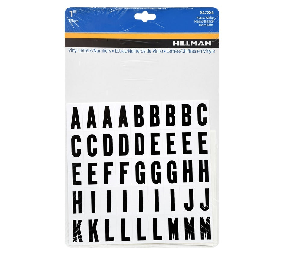 Hillman 842286 Vinyl Self-Adhesive Letter and Number Set, Black, 117 pc
