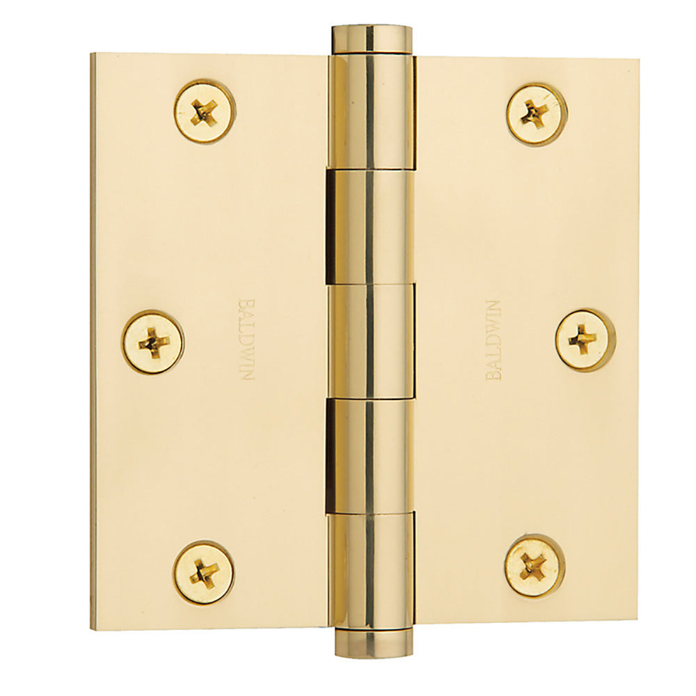 Baldwin 1035030I Mortise Square Hinge , Bright Brass