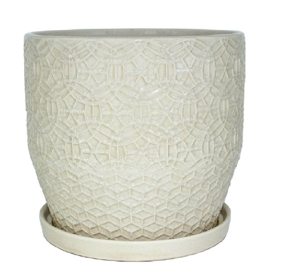 Trendspot CR10853-10B Rivage Crackle Planter, White