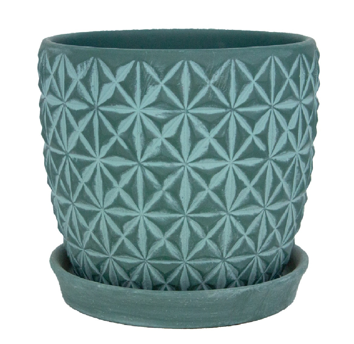 Trendspot CR01178S-08G Tribeca Round Planter, Teal