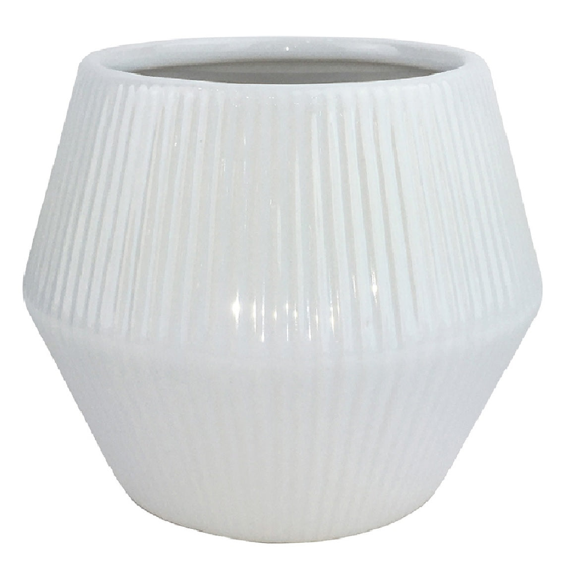Trendspot CR01474N-08W Rena Round Planter, White