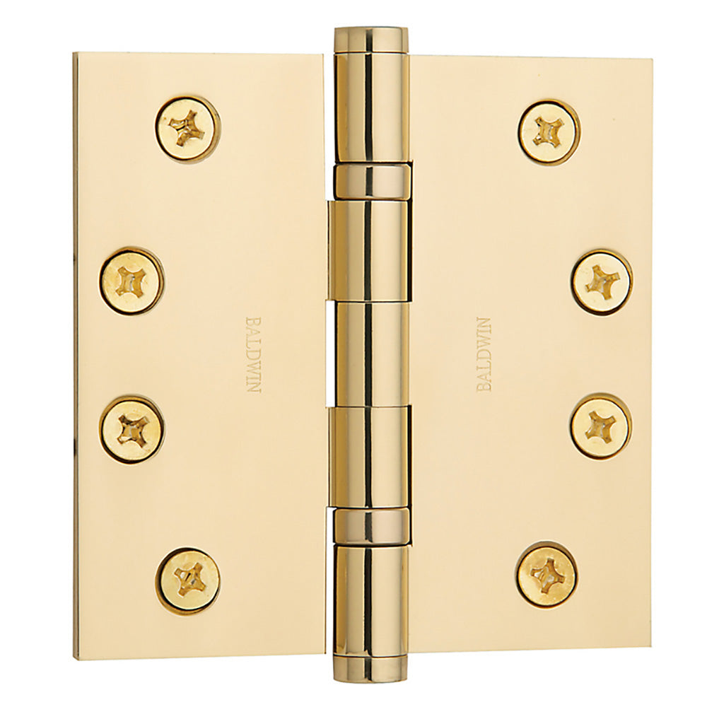 Baldwin 1041030I Square Ball Bearing Mortise Hinge, Bright Brass
