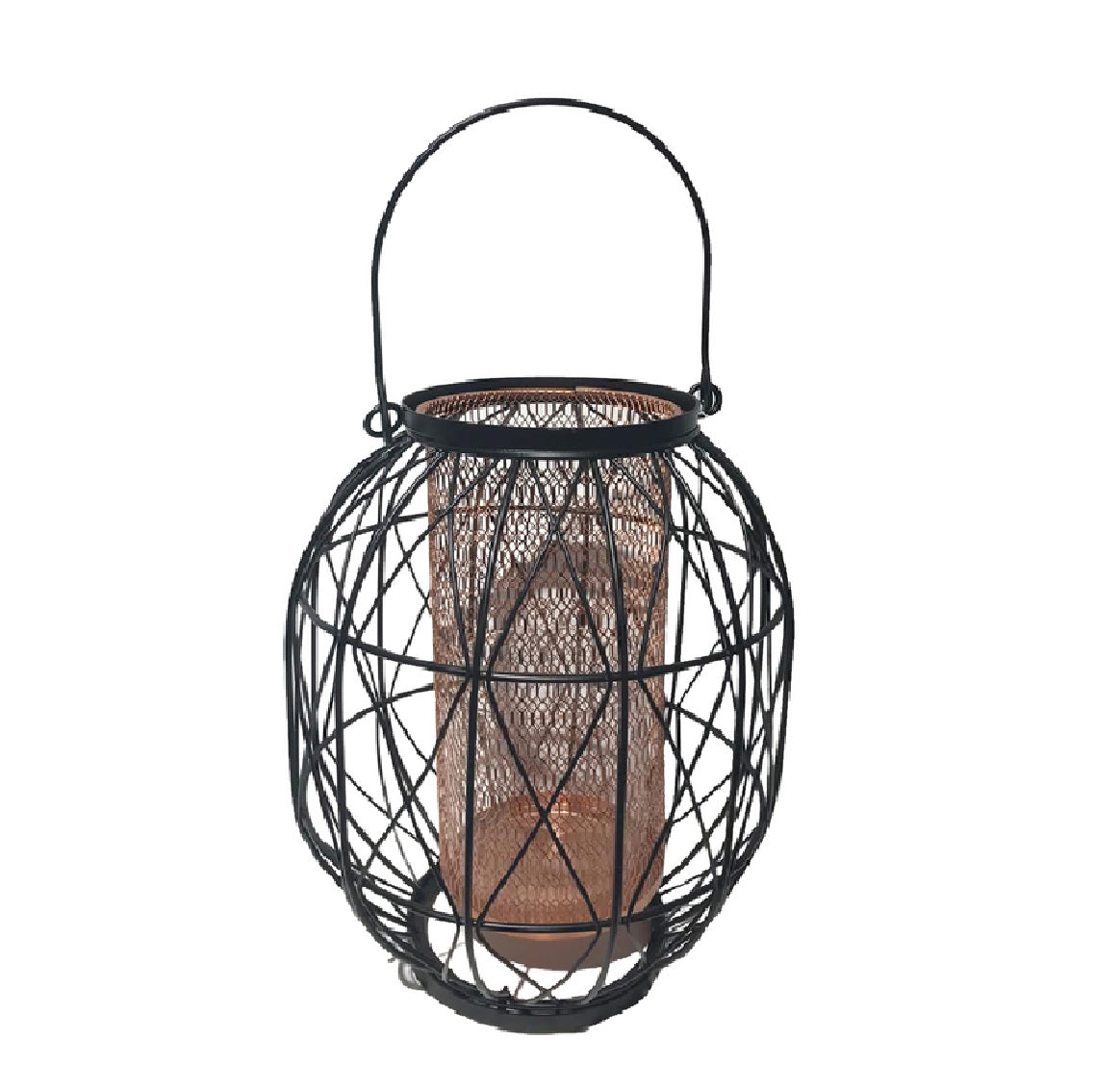Meadowcreek ZAC2LA1621 Wire Lantern, Black/Copper