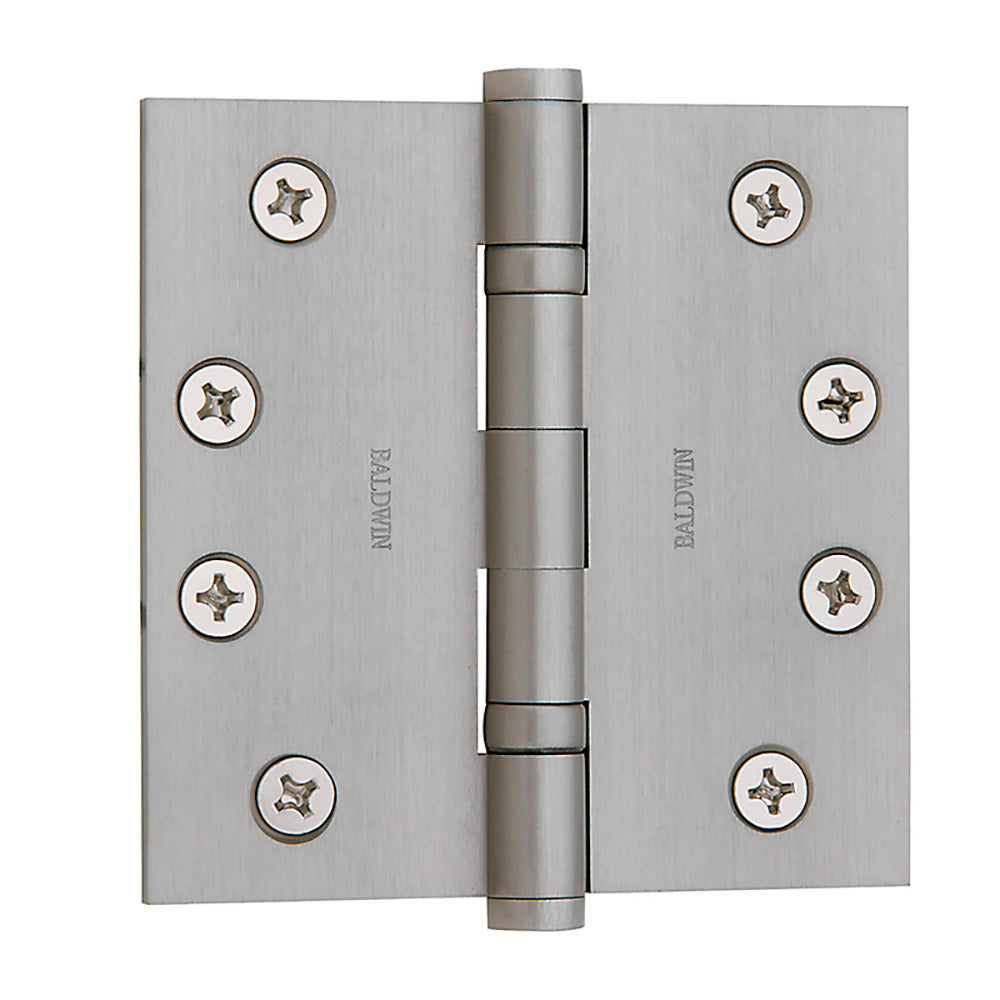 Baldwin 1041150I Square Ball Bearing Mortise Hinge, Satin Nickel