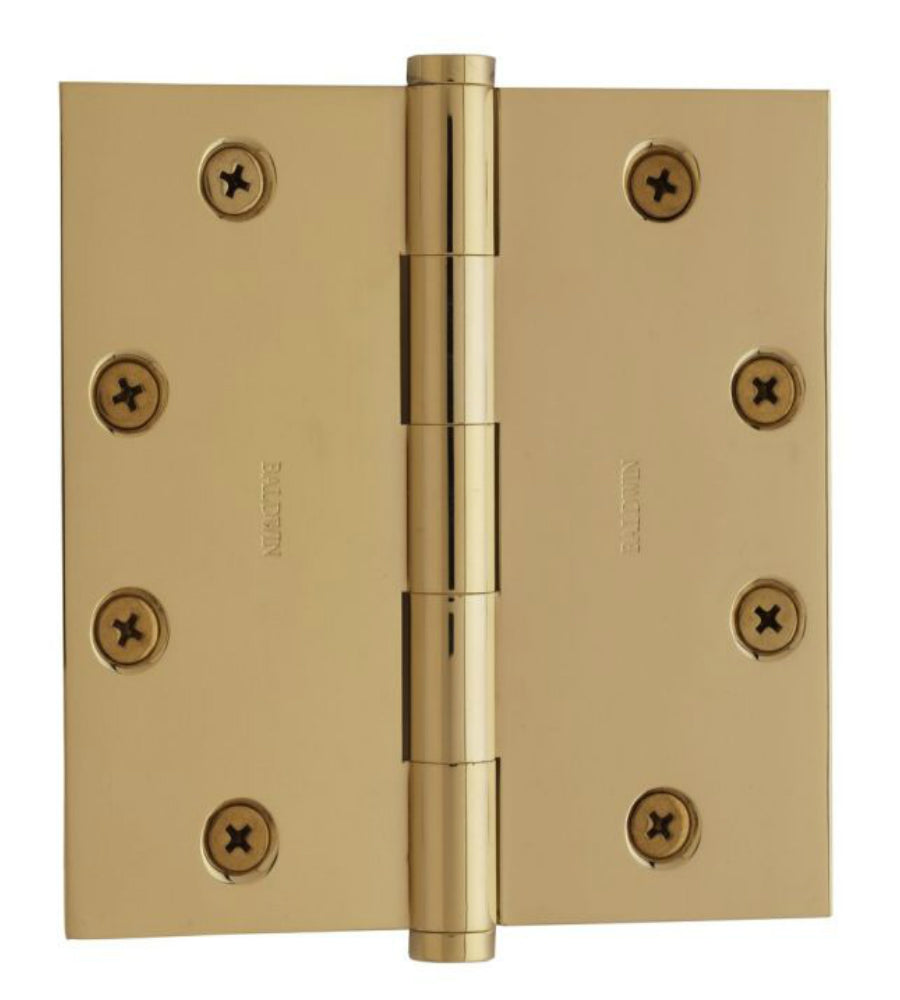 Baldwin 1045030I Mortise Square Hinge, Bright Brass