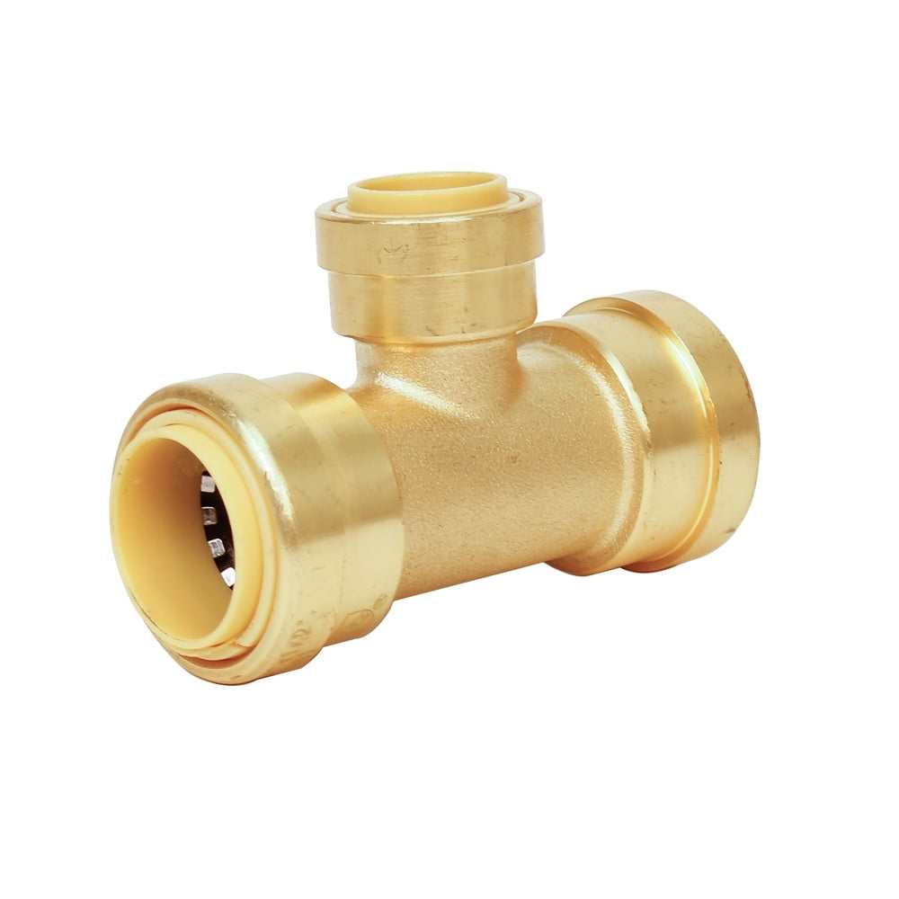 B & K 6632-003 Brass Push On Tee, 1/2", Brass