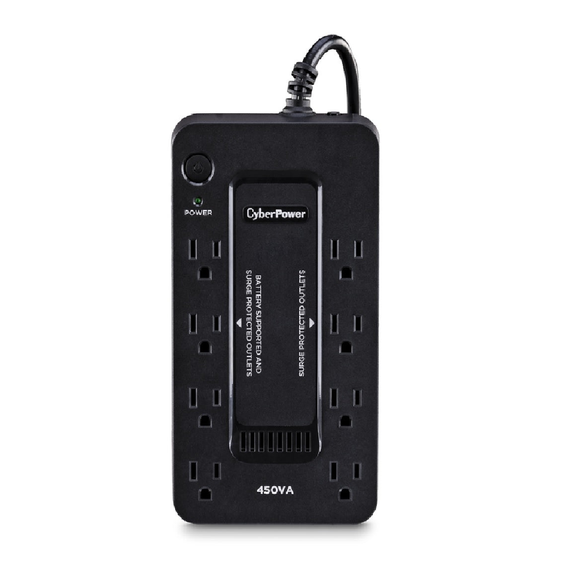 CyberPower SE450G1 8 Outlets PC Battery Backup, Black
