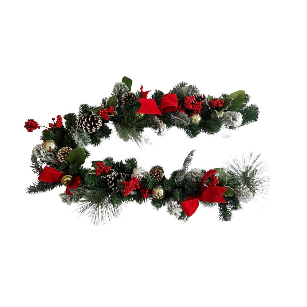 Santas Forest 38522 Christmas Traditional Garland, 5', PVC