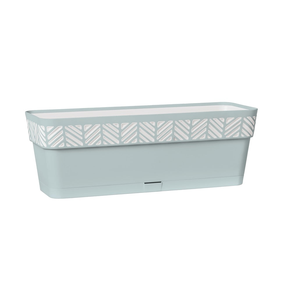 Deroma 9E72ZFZ028 Rectangular Balcony Planter, 7" x 20", Resin