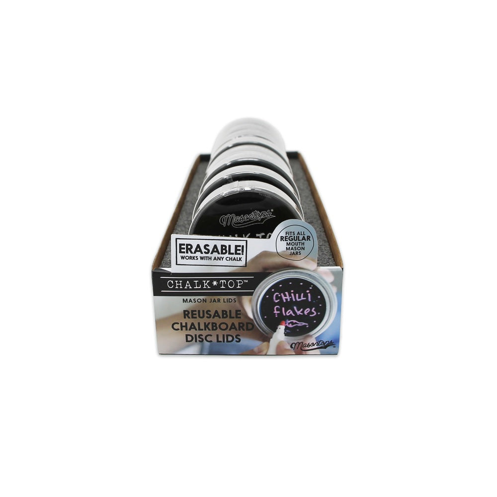 Masontops CTR8 Regular Mouth Jar Seals, Black, 8 pack