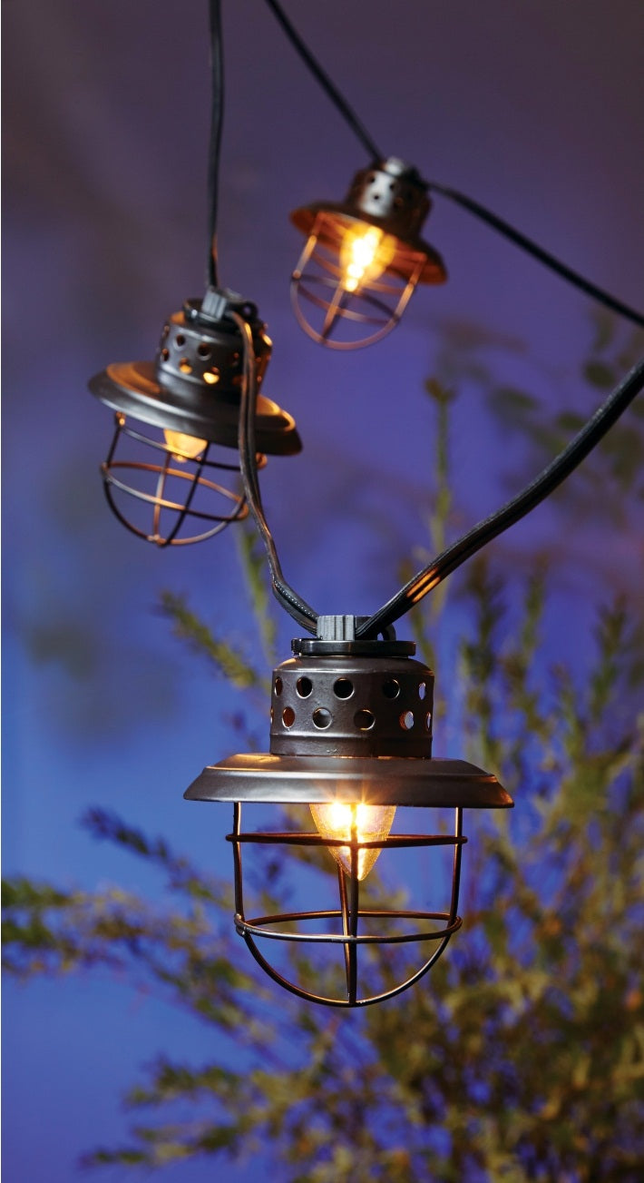 Living Accents 626GA111 C7 Fisher Lantern Light Set, 9', 10 Lights, Clear