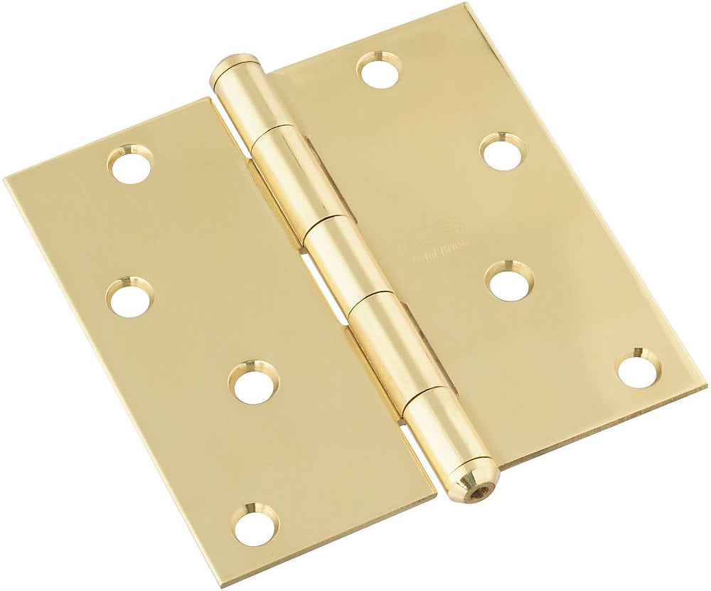 National Hardware N195-693 Door Hinge, 4", Solid Brass