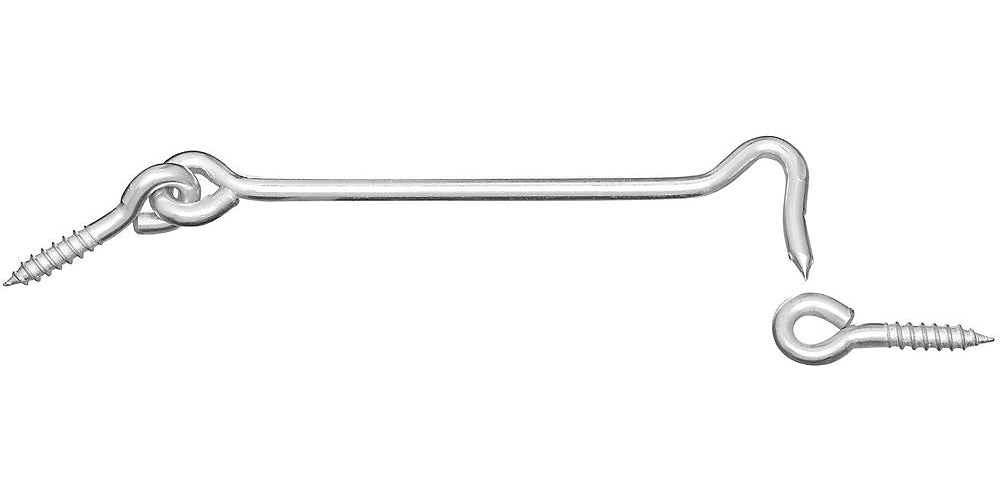 National Hardware N226-381 Hook And Eye, 6" L, Steel, Zinc Plated