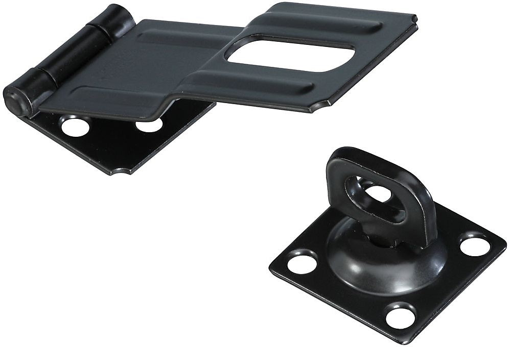 National Hardware N305-987 V32 Swivel Staple Safety Hasp, 4-1/2", Black
