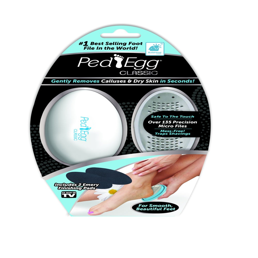 Ped Egg 3357-8 Power As Seen On TV Foot File, White