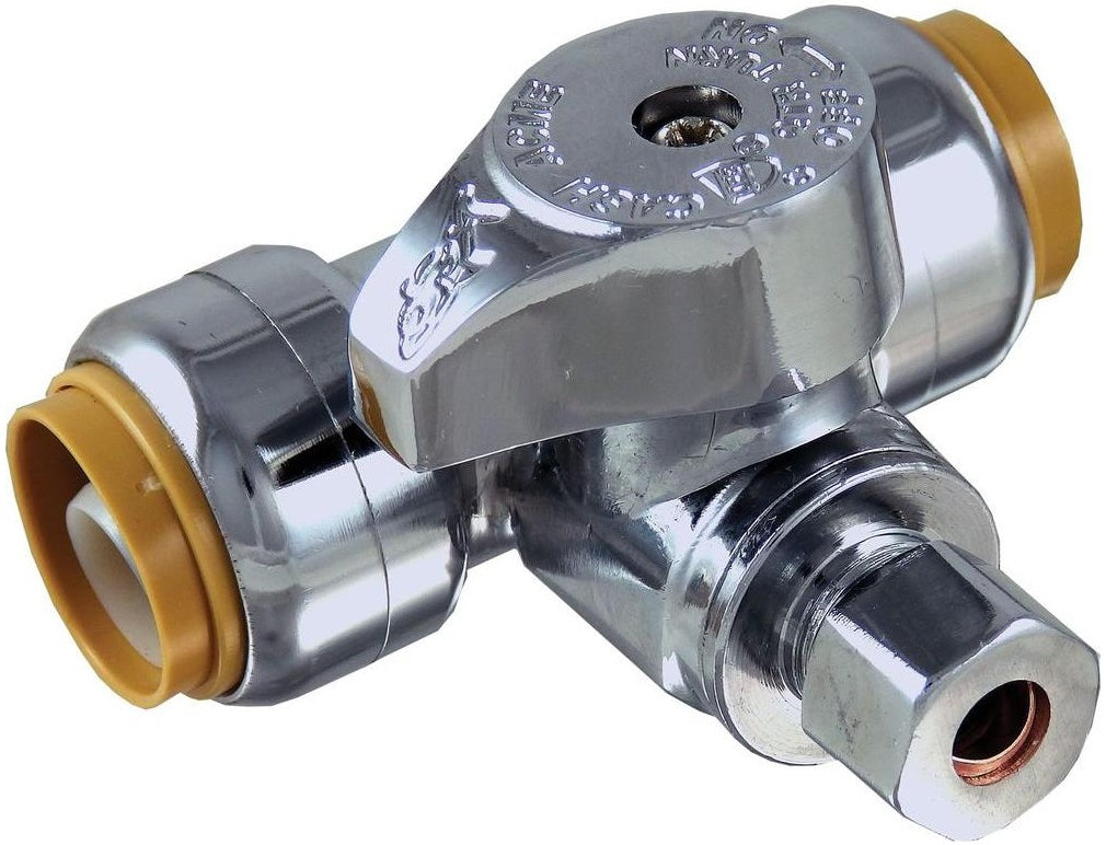 SharkBite 24983A Tee Stop, 1/2" x 1/2" x 1/4", Chrome Plated