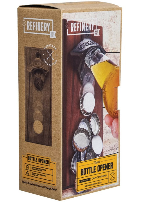 Sharper Image 3345002 Bottle Opener Cap Catcher, Brown