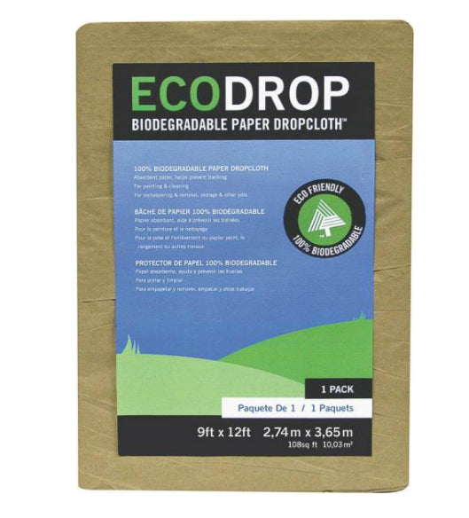 Trimaco 02101 Paper Drop Cloth, Brown, 9' x 12'